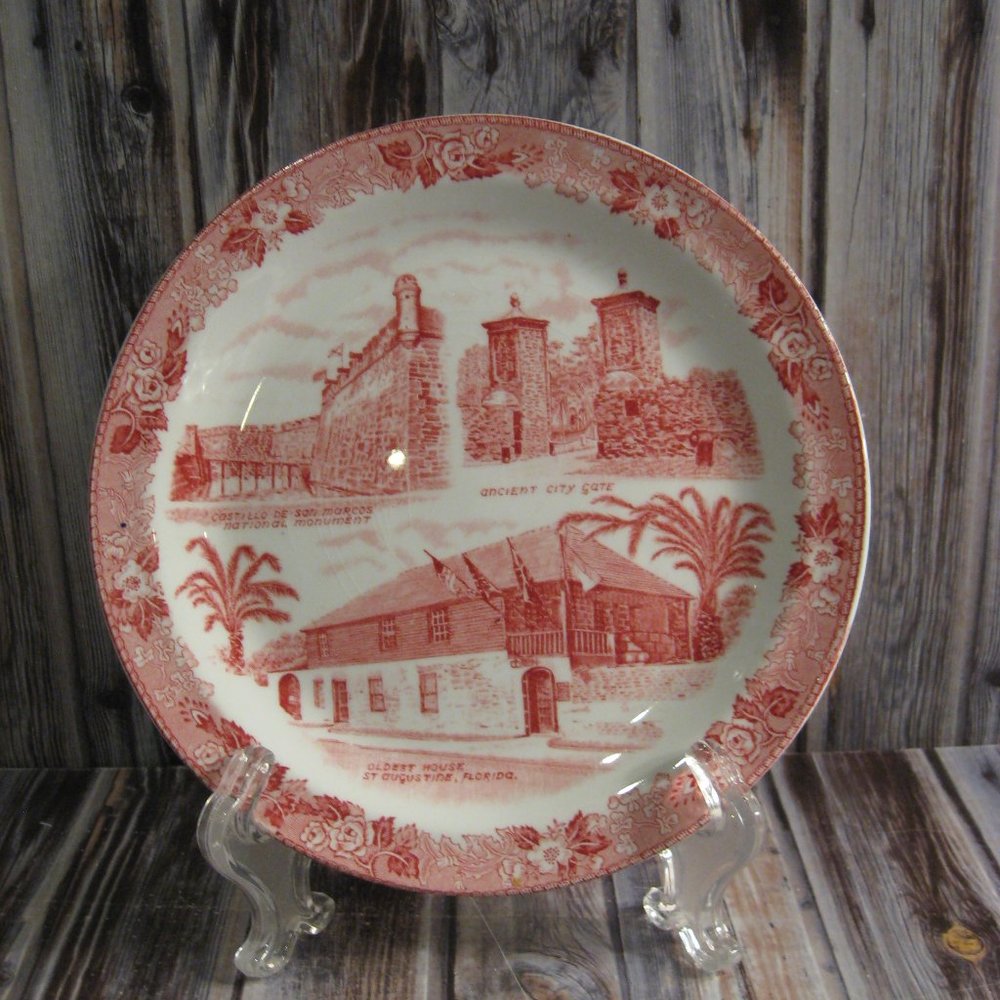 VINTAGE J. CARVER HARRIS ST. AUGUSTINE, FLORIDA BY ALFRED MEAKIN B & B PLATE - 1
